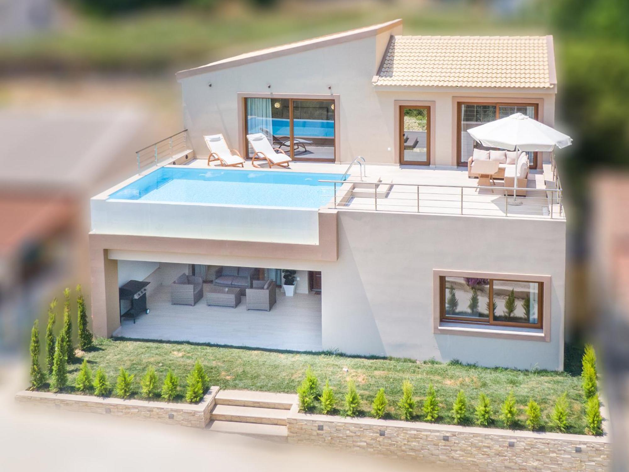 Villa Vasillis-Heated Swimming Pool With Infinity View Vitaládes Esterno foto